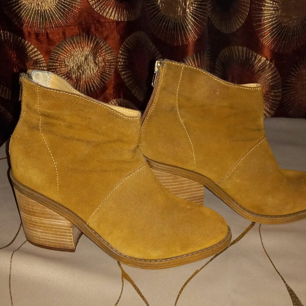 Steven Madden Chestnut Brown Suede Leather Ankle Boots Women Size 8.5